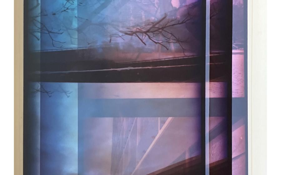 Susa Templin, Berlin Time Lines No. 5, 2026, Analog photography, UV pigment prints on archival clear film, 110 x 80 cm 