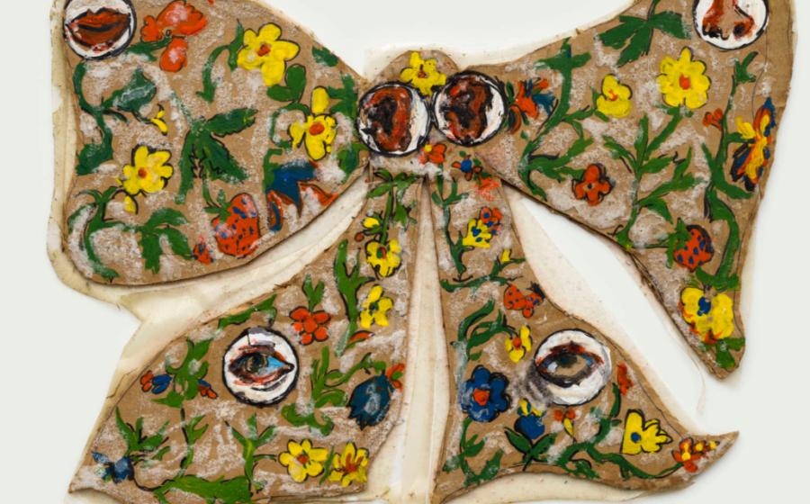 Chris Reinecke, Zuckerschleife, 1968 Acrylfarbe, Zucker auf Pappe, 29 x 38 cm Foto: Roman März