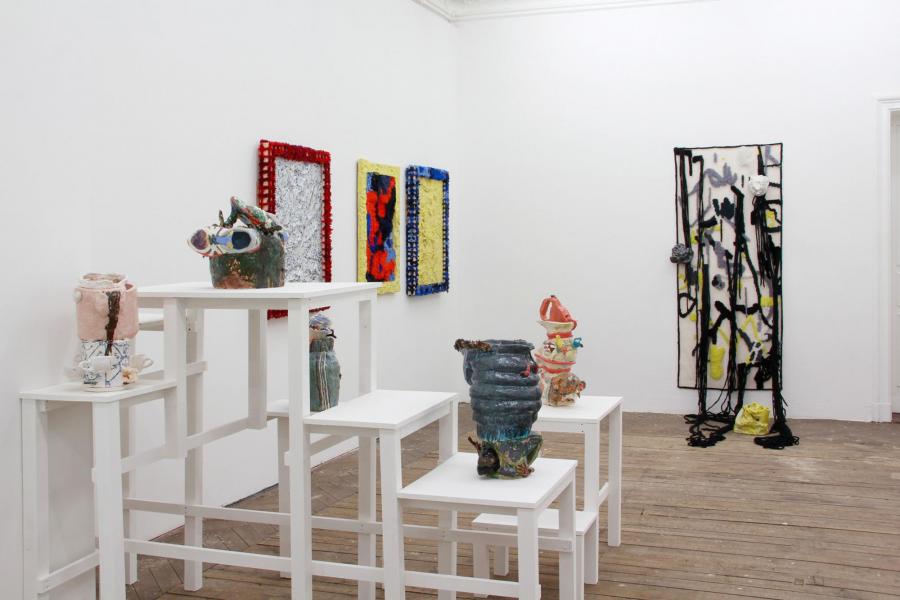 Installation view, 2015 It’s oh so cute Charlotte Dualé, Nora Arrieta, Keiyona C. Stumpf, Marianne Thörmer, Eric Winkler EIGEN + ART Lab Photo: Otto Felber