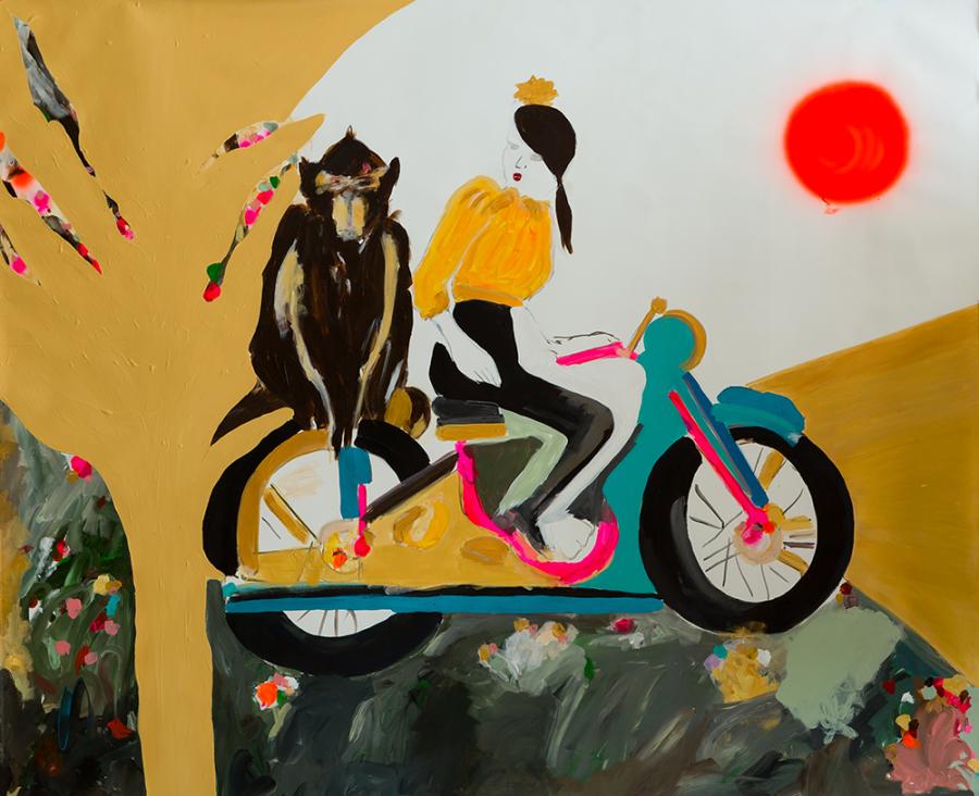 Monkey_acrylic, spray and industrial colors on canvas_140x172cm_2014