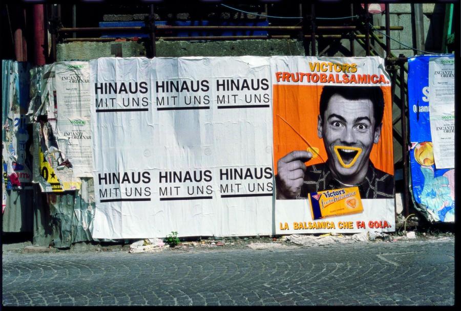 Image Credit: Peter Friedl, HINAUS MIT UNS, 1993, Turin, Poster, je 120 x 70 cm, Courtesy the artist