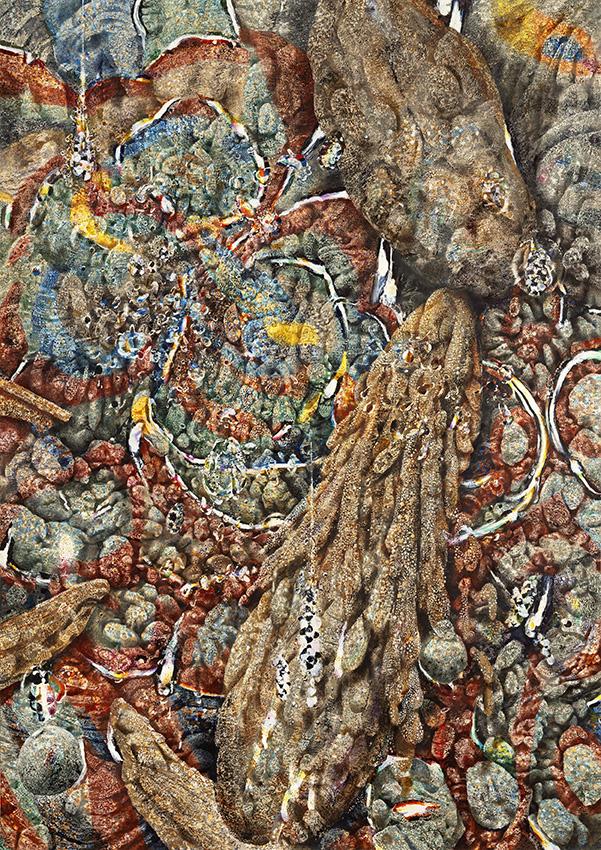 Stefan Guggisberg   untitled (circulation), 2023,   Oil on paper,   240 x 170 cm,   Courtesy Galerie EIGEN + ART Leipzig/Berlin,   Photo: Uwe Walter, Berlin