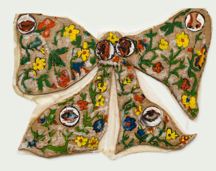 Chris Reinecke, Zuckerschleife, 1968 Acrylfarbe, Zucker auf Pappe, 29 x 38 cm Foto: Roman März
