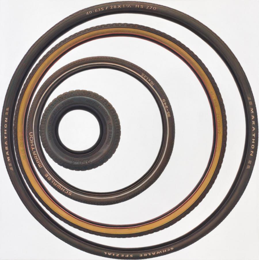 René Wirths, Reifen, 2016, Öl auf Leinwand, 190 x 190cm