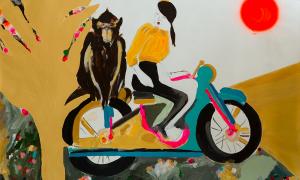 Monkey_acrylic, spray and industrial colors on canvas_140x172cm_2014