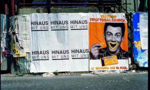 Image Credit: Peter Friedl, HINAUS MIT UNS, 1993, Turin, Poster, je 120 x 70 cm, Courtesy the artist