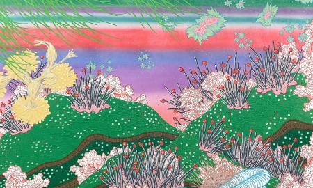 Juheon Cho, Mindscape-24102023, 2023, 125 × 175 × 10 cm. Korean pigment on Hanji paper